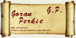 Goran Perkić vizit kartica